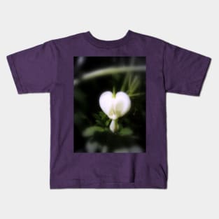 white bleeding heart, soft focal black & white Kids T-Shirt